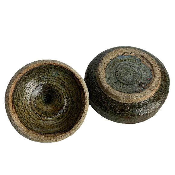 Pottery Shigaraki Ware Ceramic Lidded bowl 4” Home Decor Trinket Dish - Picture 9 of 12